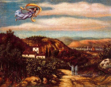 Surrealism Painting - landscape with divinity Giorgio de Chirico Surrealism